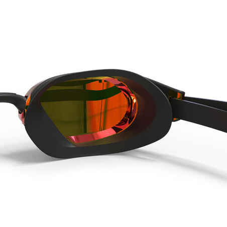 Plaukimo akiniai veidrodiniais stiklais „B-Fast 900“, juodi, raudoni