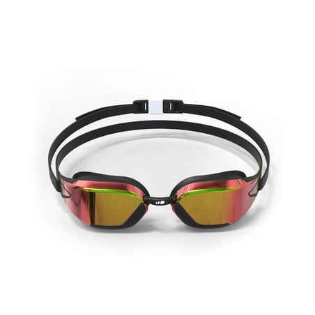 B-FAST 900 Adult Swimming Goggles Mirrored Lenses - Black / Red (FINA APPROVED)