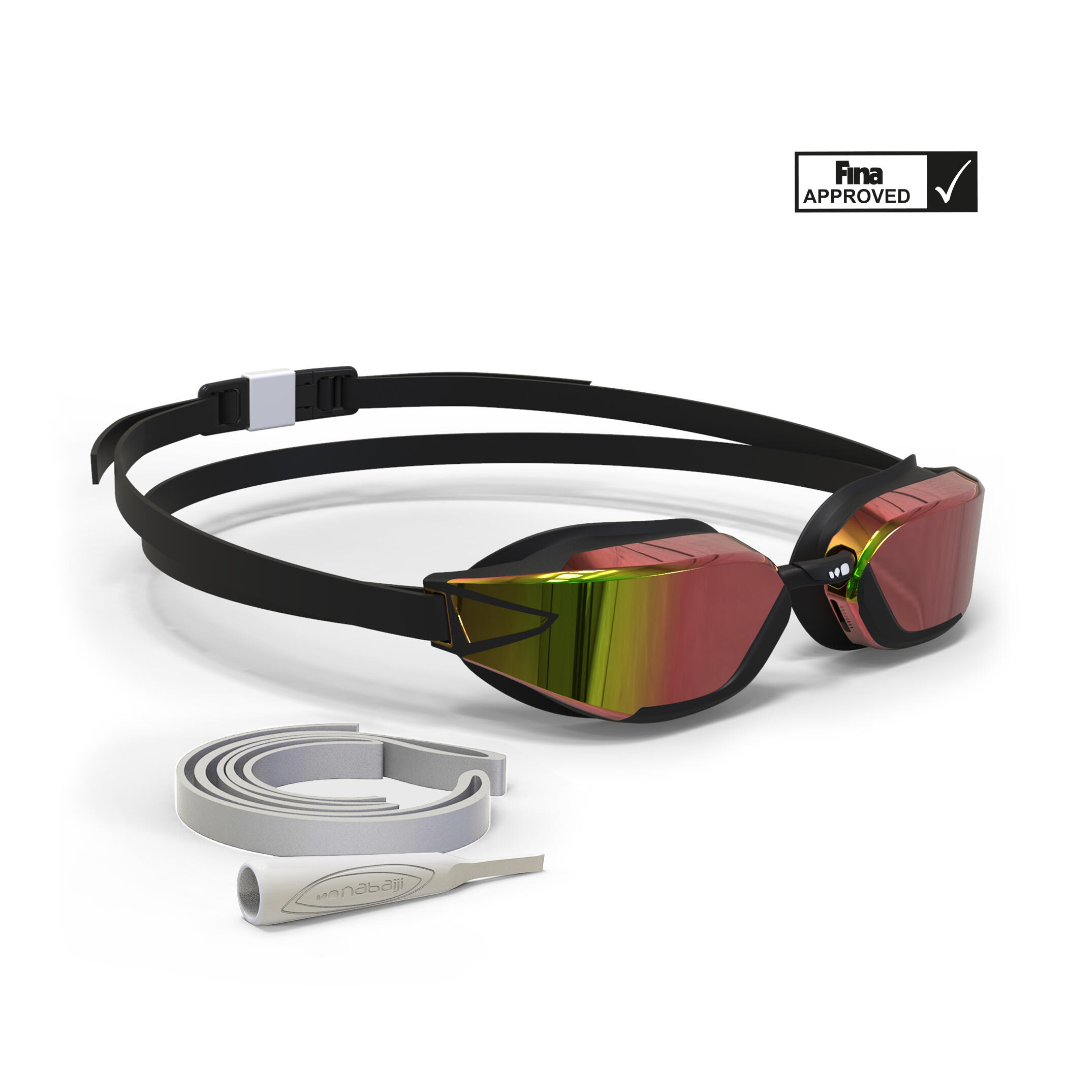 Lunettes de natation Taille Unique Bfast noir miroir bleu myrtille NABAIJI Decathlon