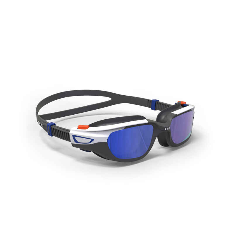 نظارة سباحة مقاس S بعدسات عاكسة - SPIRIT أبيض /أسود
