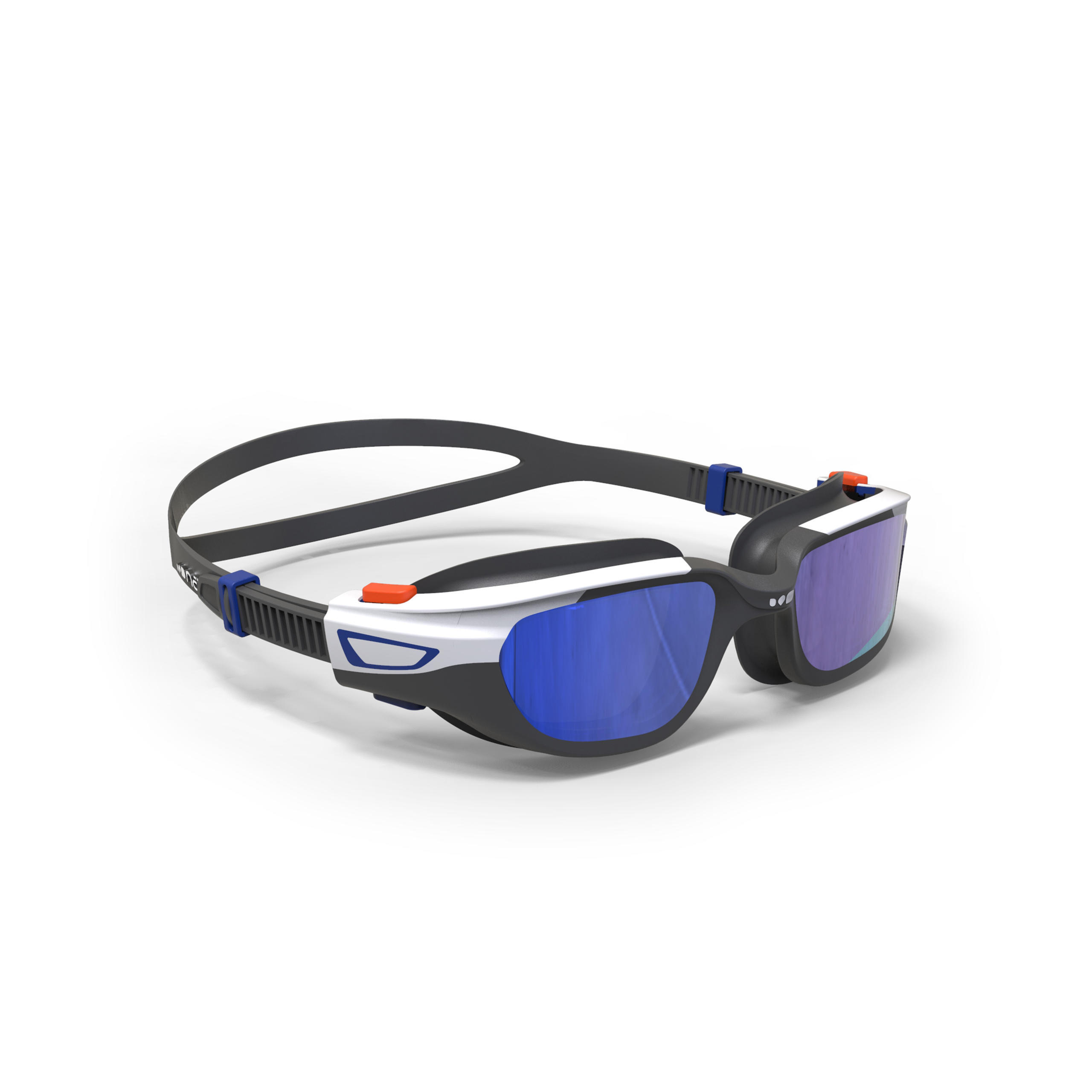 NABAIJI Swimming Goggles Mirrored Lenses SPIRIT Size S White / Black