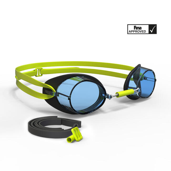 Swedish Swimming Goggles 900 Black Yellow Clear Lenses
