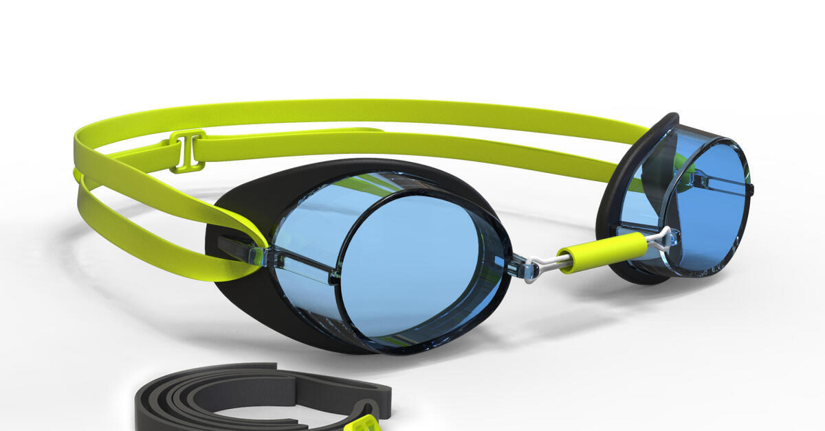 Lunettes de natation 900 Suedoises Noir Bleu verres clairs