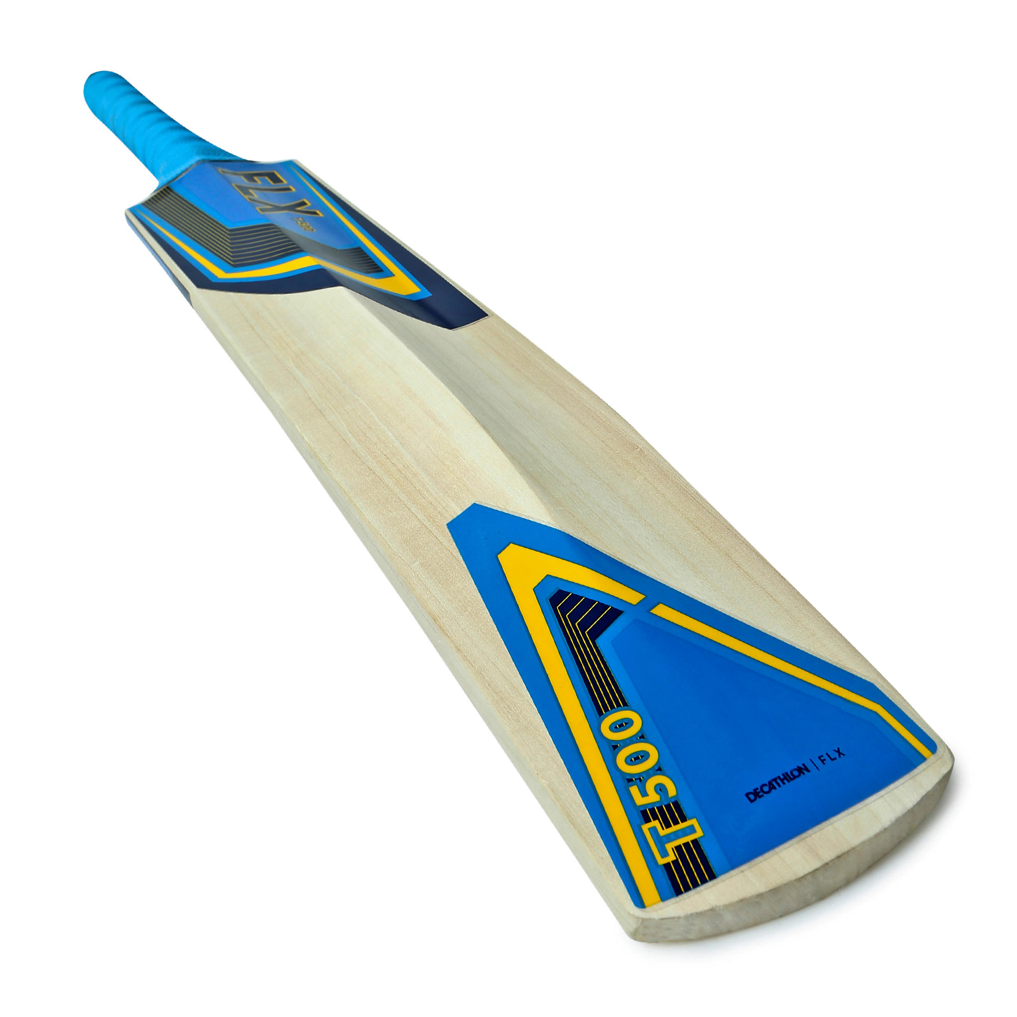 

T500 Size  Kashmir Poplar Cricket Bat Light Blue -  By FLX | Decathlon