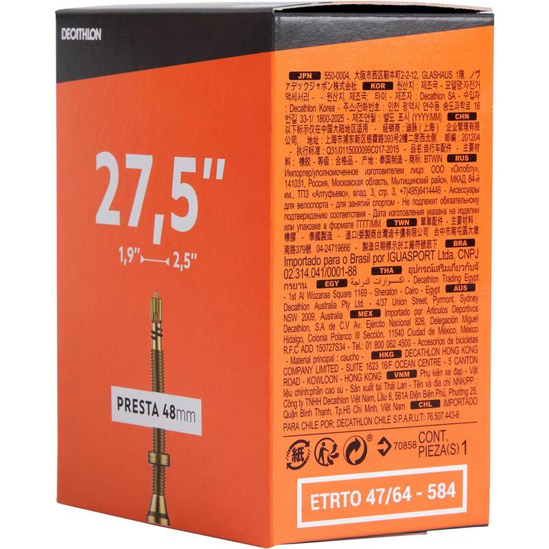 İç Lastik - 27,5 X 19/2,5 - 48 mm - Presta Valf Uyumlu