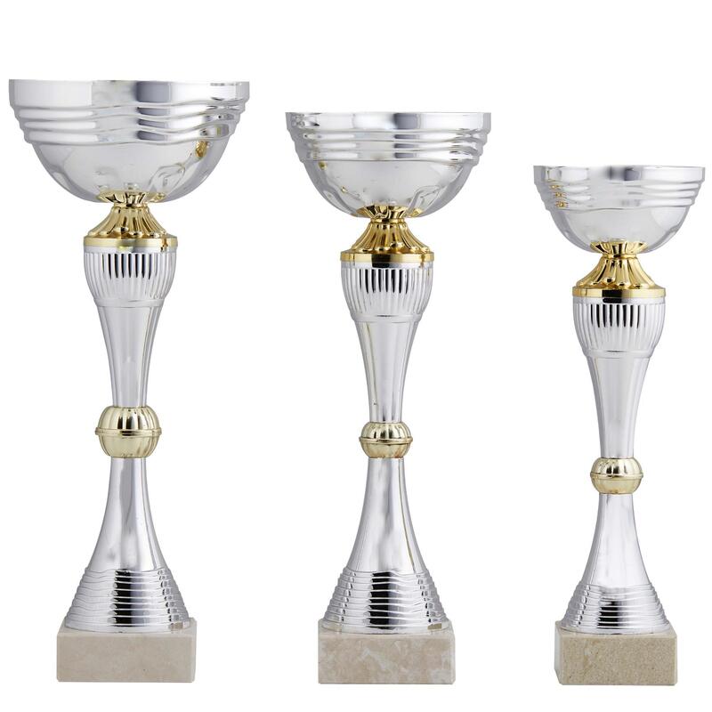 Lote 3 Trofeos Deportivos 30, 33 y 35 cm Plata y Oro
