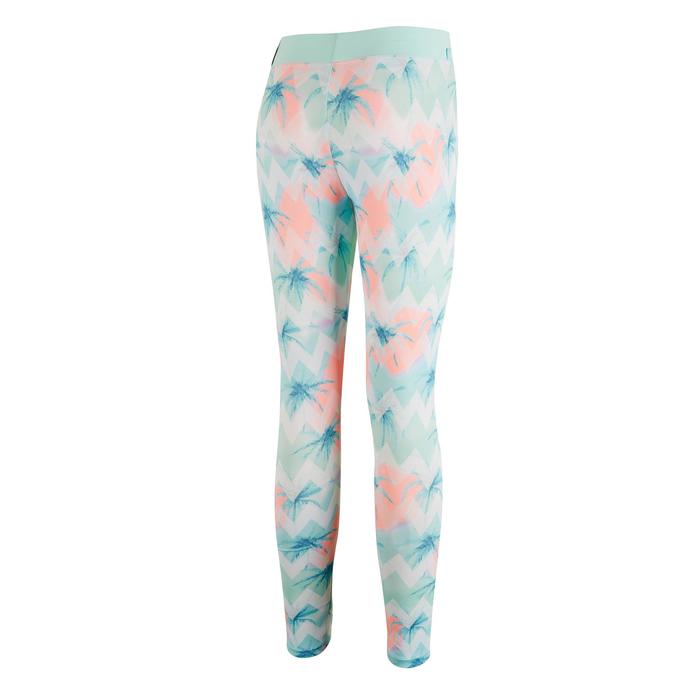 500 Kids' Surfing UV Protection Leggings Navy Blue Print Decathlon