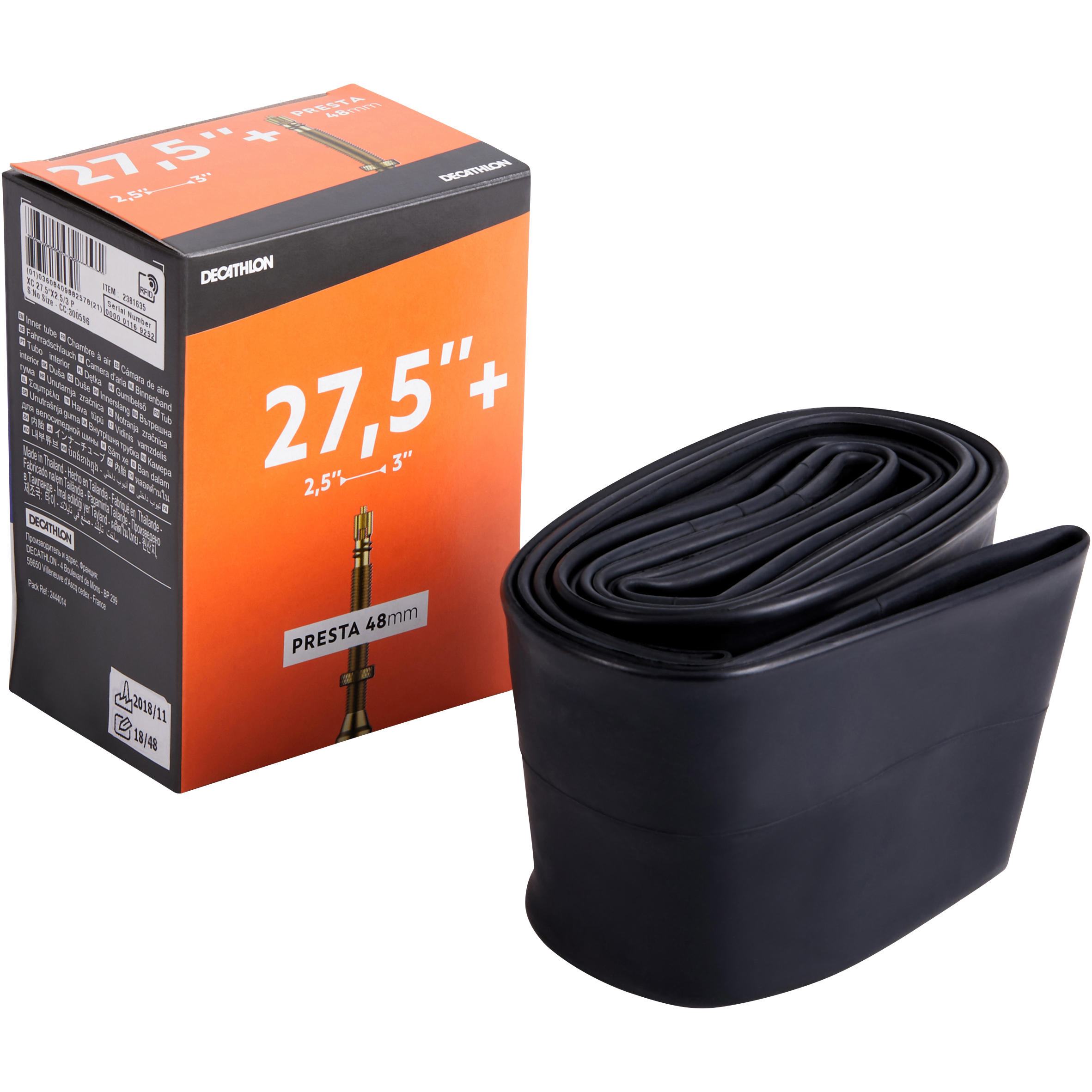 Chambre à air 27,5 x 2,50/3,00 - valve Presta 48 mm - DECATHLON