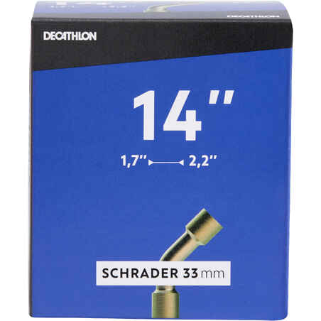 14x1.7-2.2 Angled Valve Bike Inner Tube - Schrader