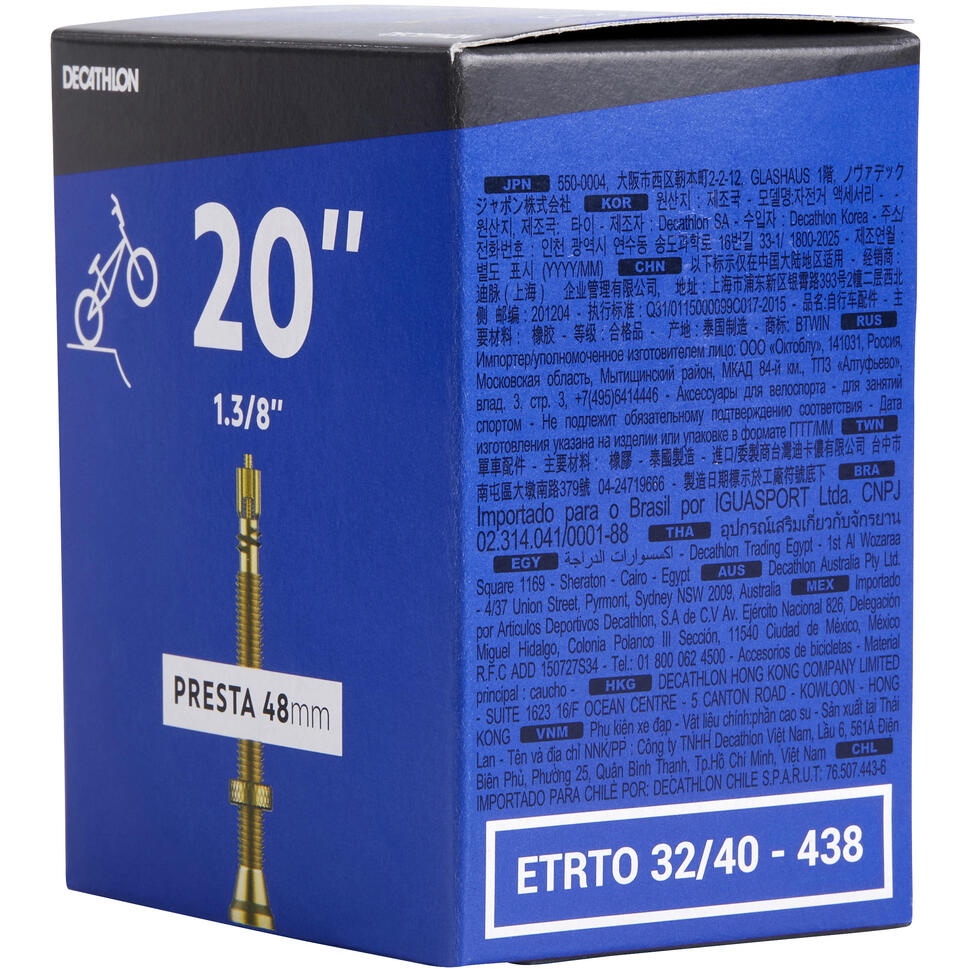 DĘTKA ROWEROWA BMX 20"x1"3/8 Z WENTYLEM PRESTA / ETRTO 32-40/438-451
