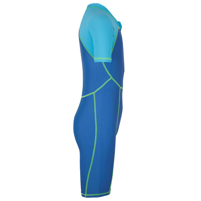 BOYS' SWIMSUIT SHORTYSWIM 100 BLUE GREEN