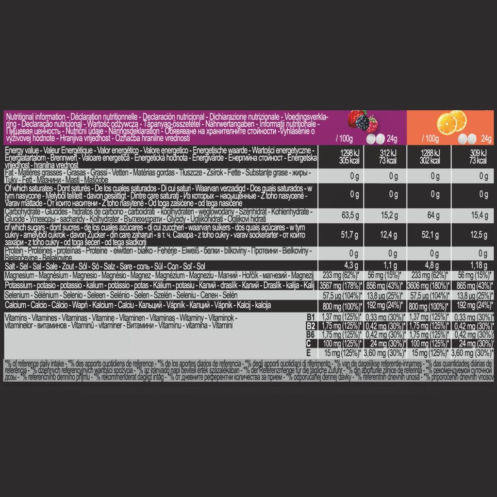 Isotonisches Getränk aus Brausetabletten Orange (10×) & rote Früchte (5×)