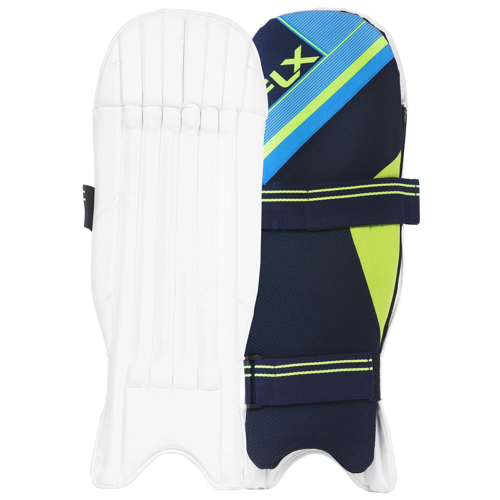 Kids' Cricket Wicket Keeping Pads WKP 100 Lightweight & Protective Fluo