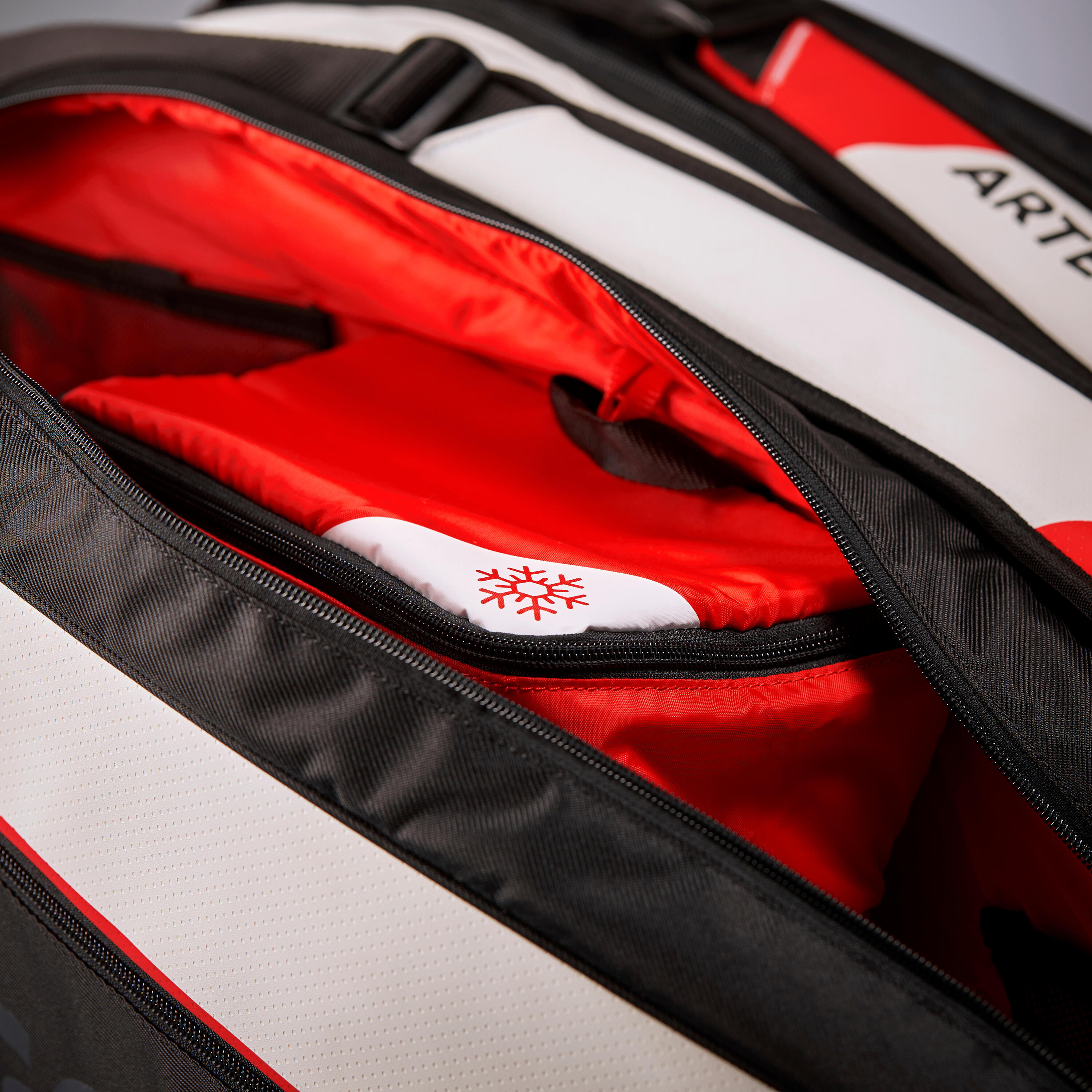 Insulated 12-Racket Tennis Bag XL Pro - Black / White / Red 9/13
