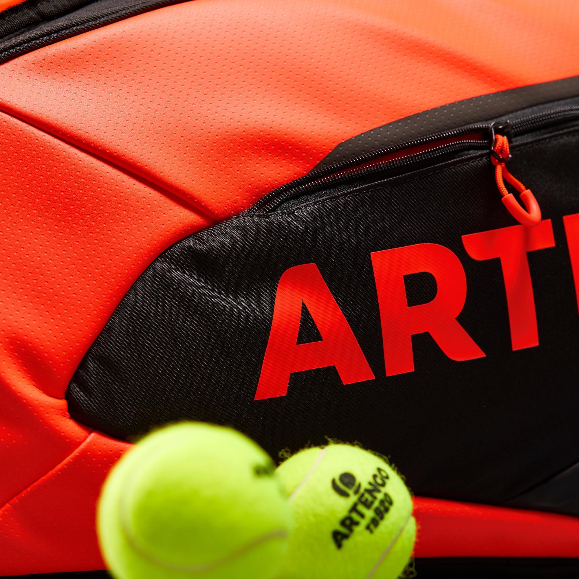 SAC TENNIS THERMOBAG ARTENGO XL PRO 12 RAQUETTES NOIR ORANGE POWER