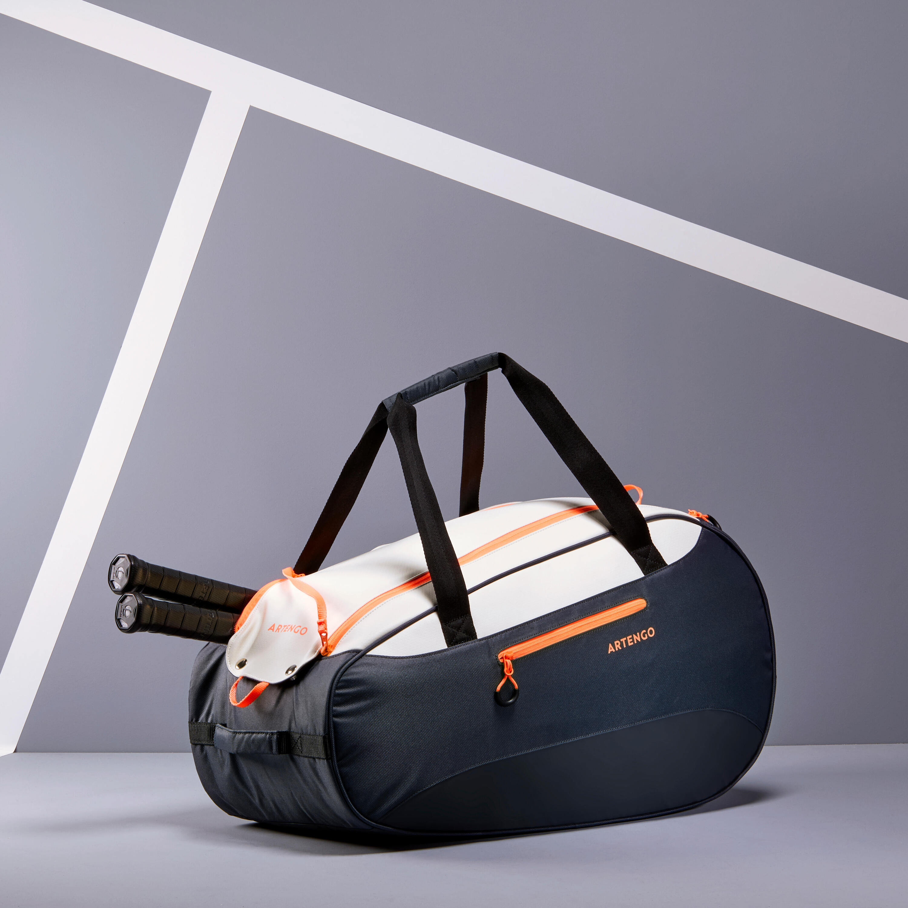 500 S Racket Sports Bag - Grey/White/Coral 2/17