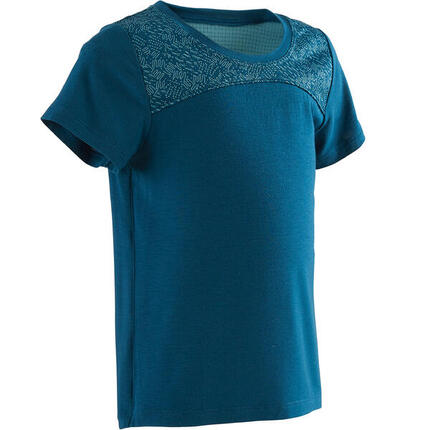 T-shirt met korte mouwen voor peuter- en kleutergym 500 Dry blauw