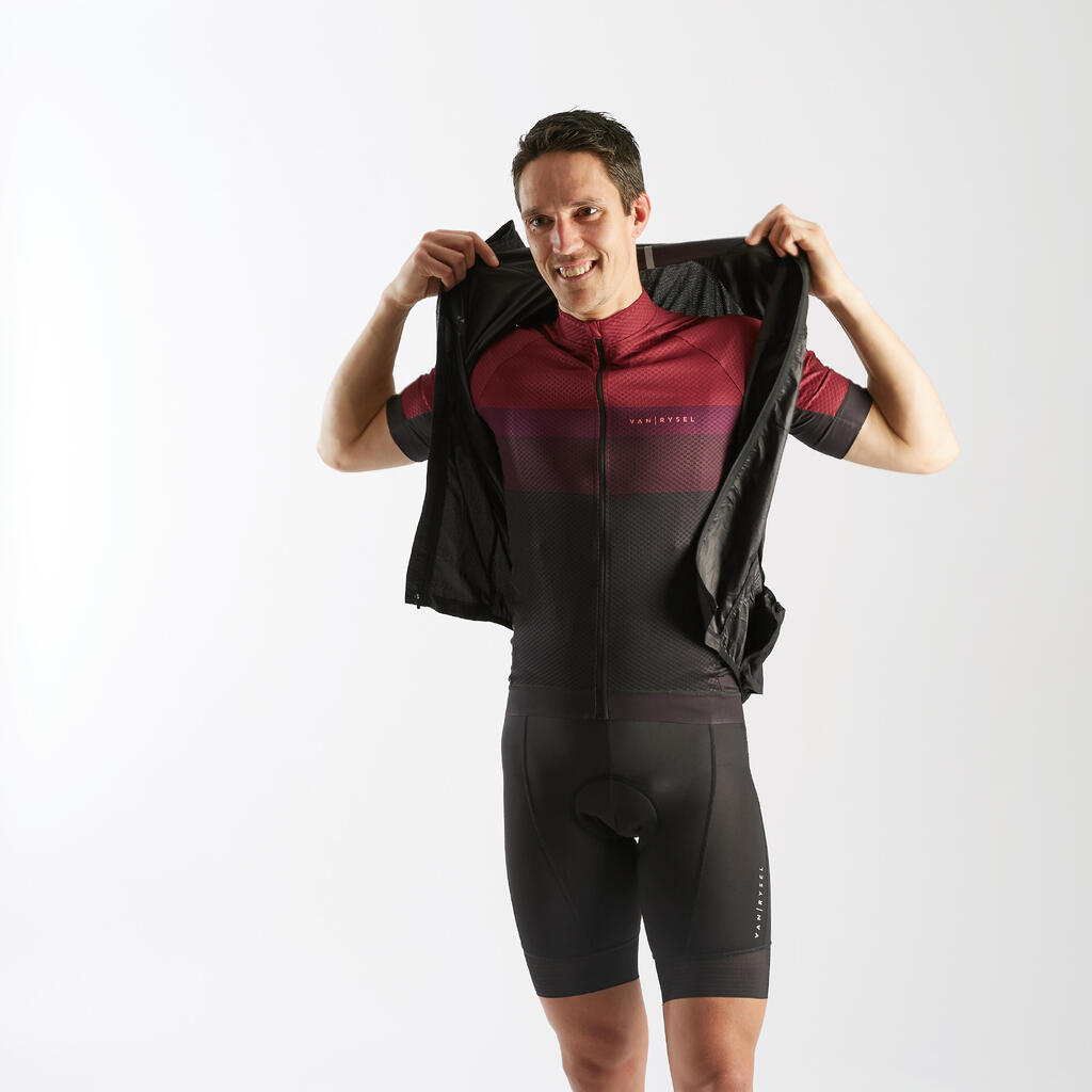 Men's Sleeveless Ultra-Light Road Cycling Windbreaker Racer - Black