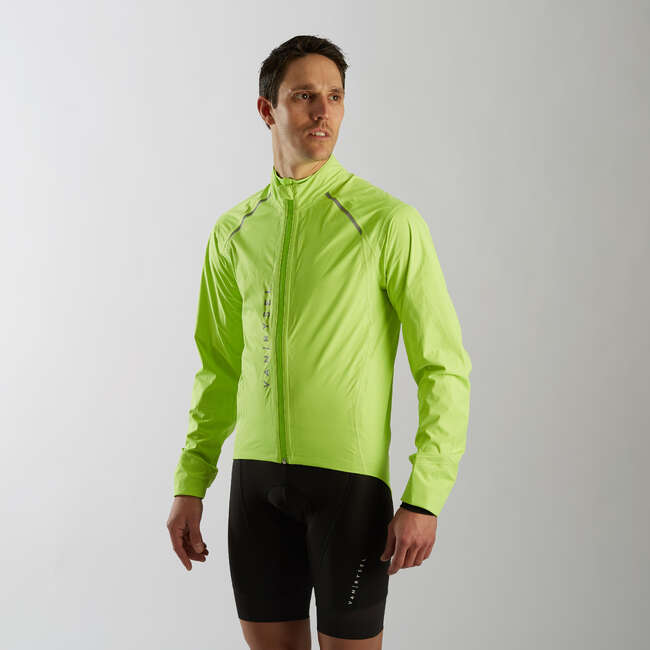 VAN RYSEL RR 900 Waterproof Cycling Jacket - Lime | Decathlon