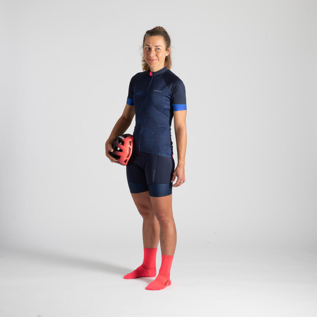 Kurzarm-Radtrikot Rennrad RC 900 Damen pink 