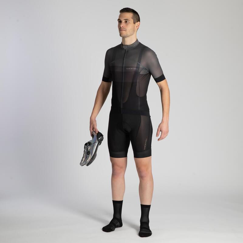 Fahrradtrikot kurzarm Rennrad RR 900 Team Mesh Herren schwarz 