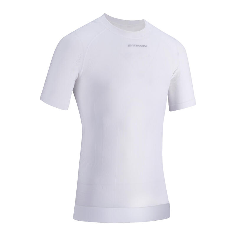 Camiseta interior de ciclismo manga corta adulto Van Rysel entretiempo blanca