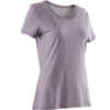 500 Women's Regular-Fit Gentle Gym & Pilates T-Shirt - Heathered Mauve