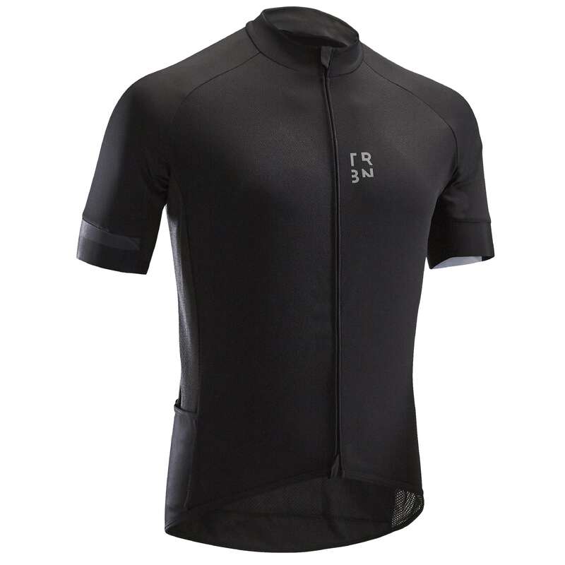 MEN WARM WEATHER ROAD CYCLING APPAREL - RC 500 Short Sleeve Cycling Jersey - Black TRIBAN