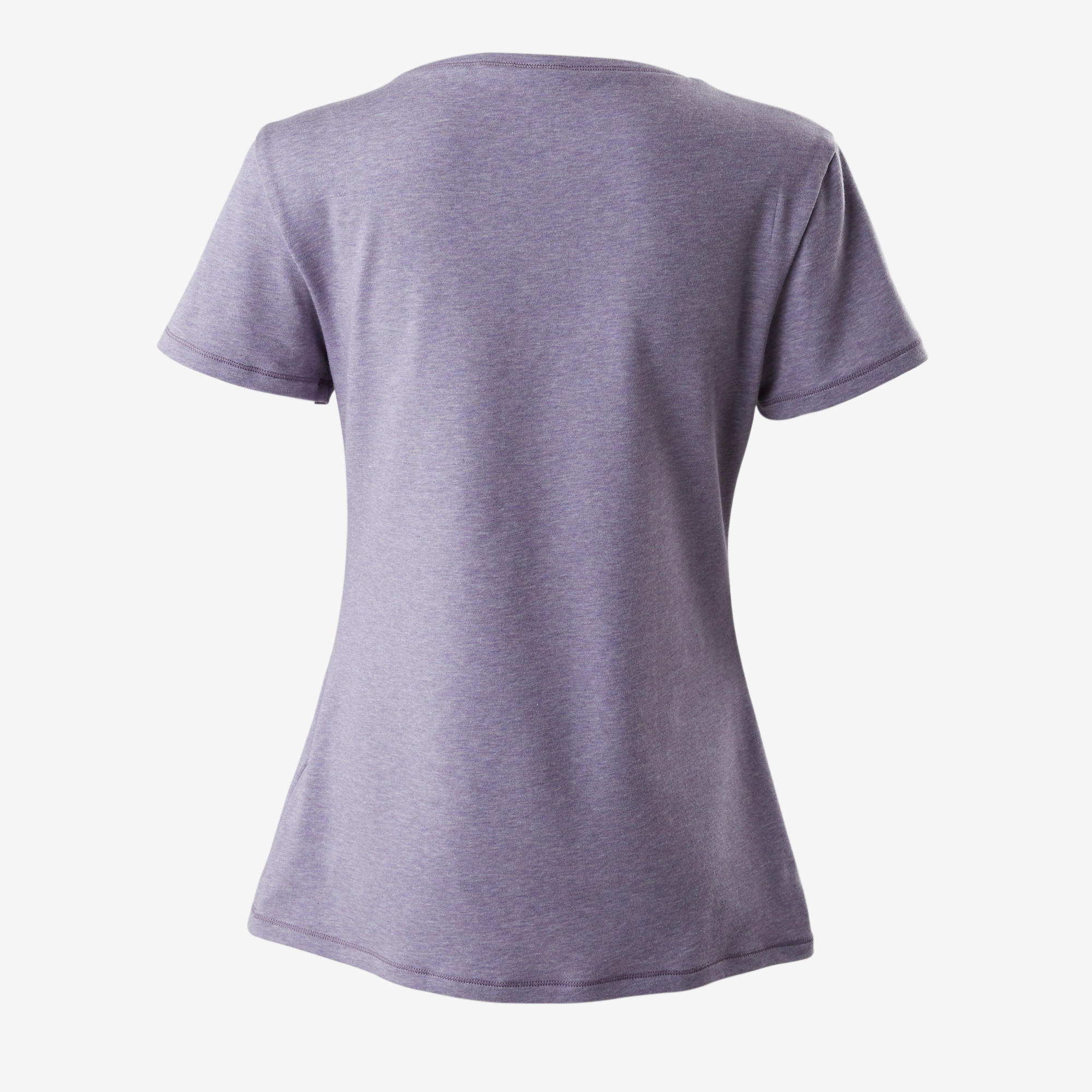 T-shirt 500 regular fit pilates en lichte gym dames gemêleerd zachtpaars 3/6