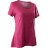 T-Shirt Regular 500 Gym & Pilates Damen rosa meliert