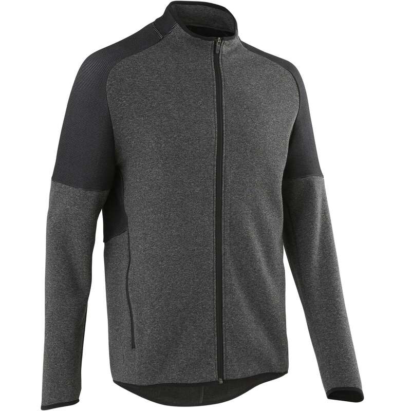 DOMYOS Men's ZipUp Jacket Free Move Dark Grey Decathlon