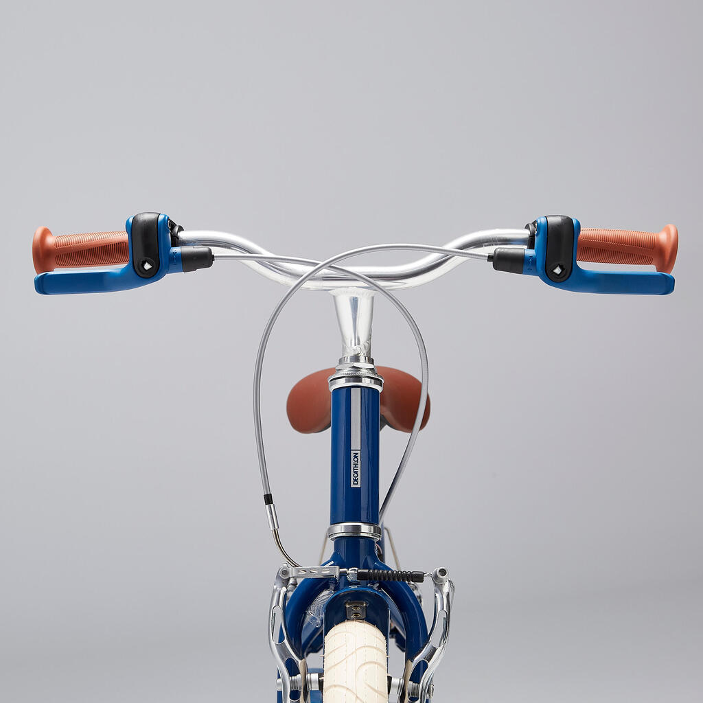 Kids' 16-inch, chain guard, easy-braking bike, blue