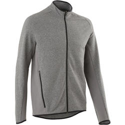 500 Hooded Gentle Gym & Pilates Jacket - Light Mottled Grey