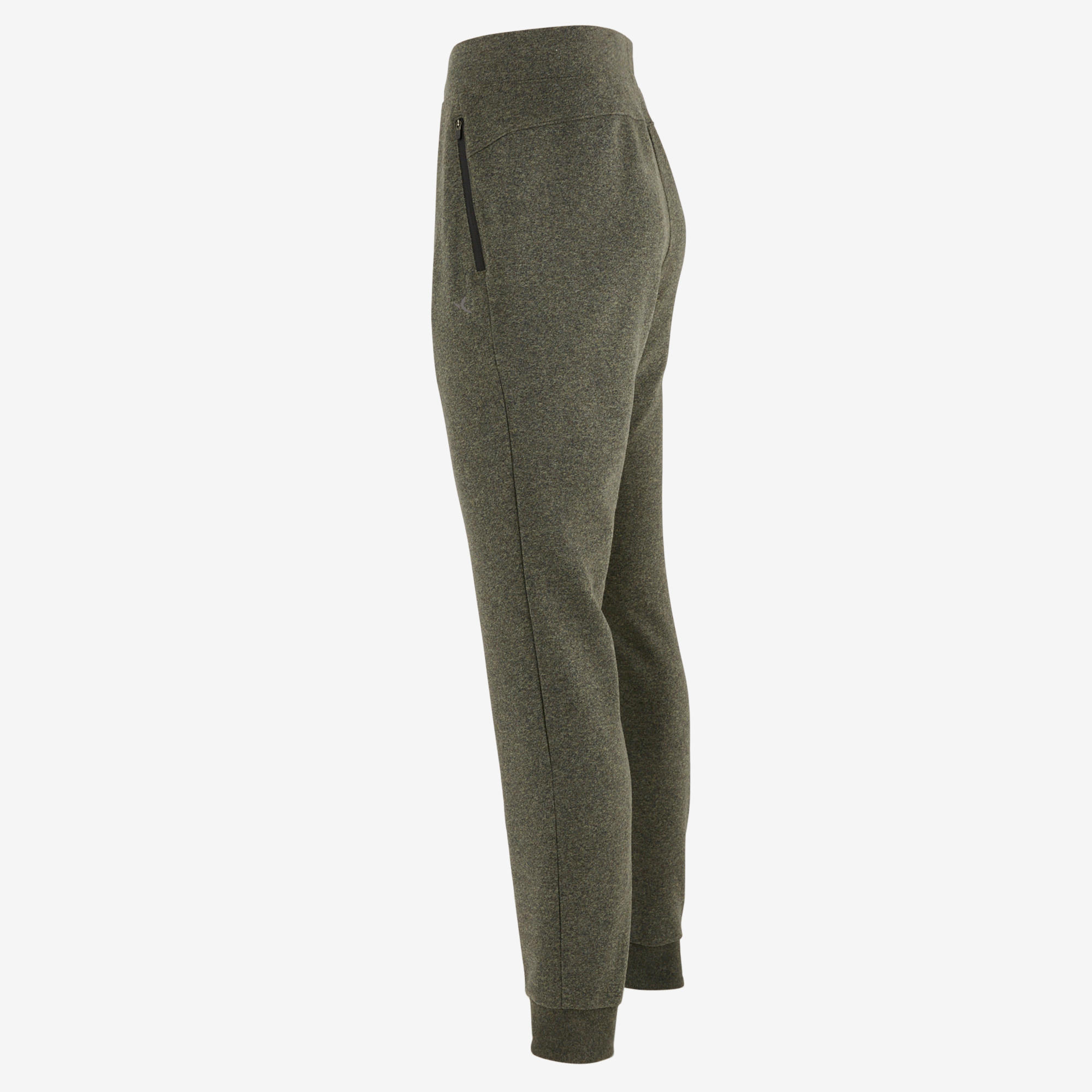 Men's Slim-Fit Jogging Bottoms 500 - Khaki 4/7