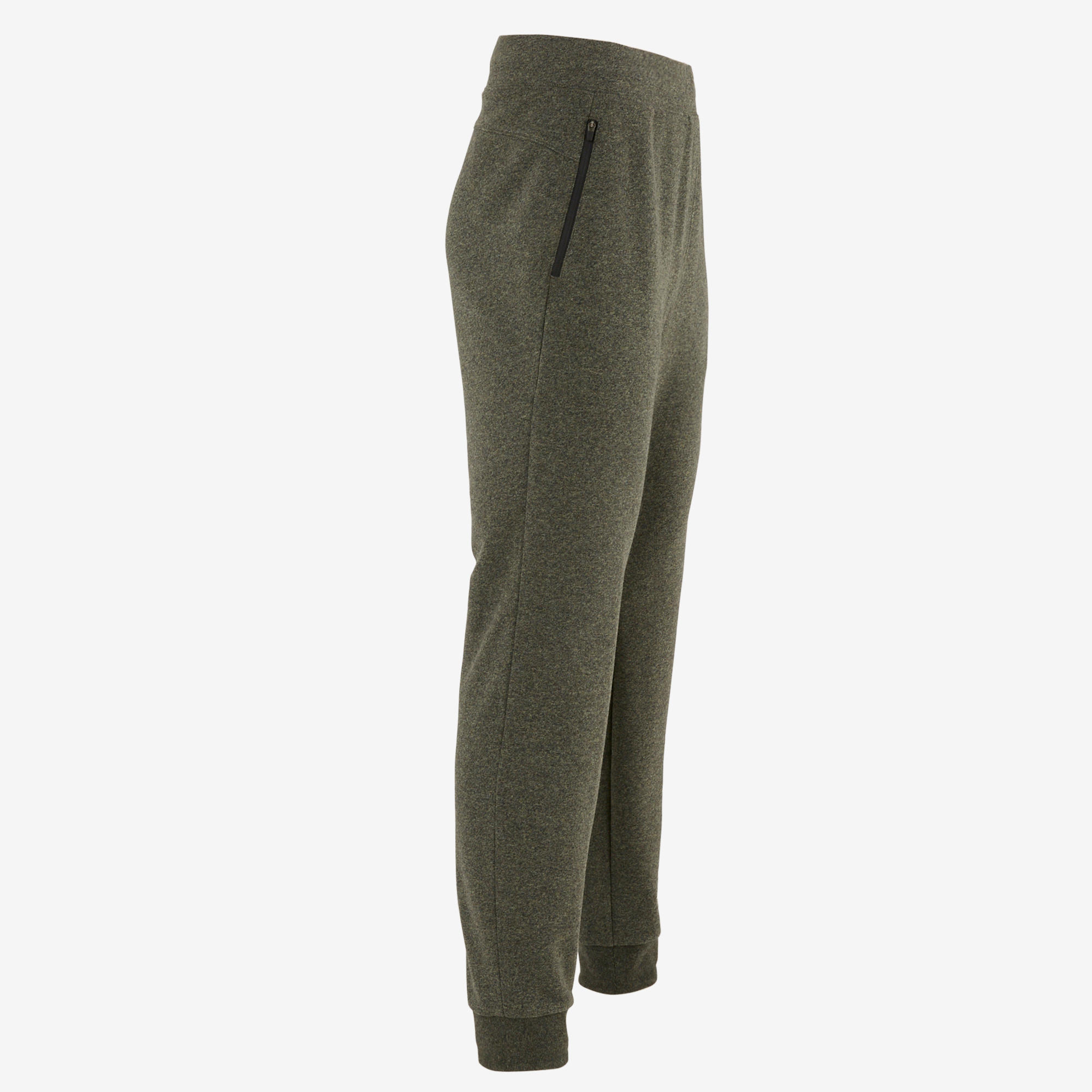 Men's Slim-Fit Jogging Bottoms 500 - Khaki 2/7