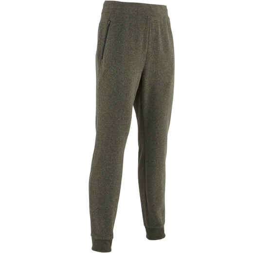 
      Men's Slim-Fit Jogging Bottoms 500 - Khaki
  