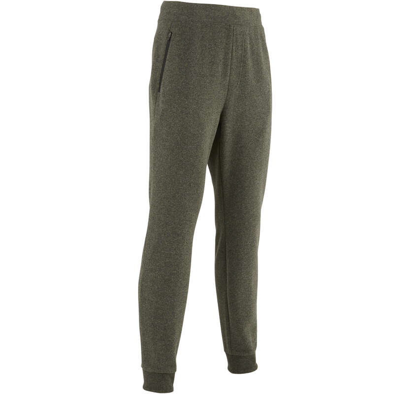 MAN GYM, PILATES COLD WEATHER APPAREL Activewear - 500 Slim Gym Bottoms - Khaki NYAMBA - Men