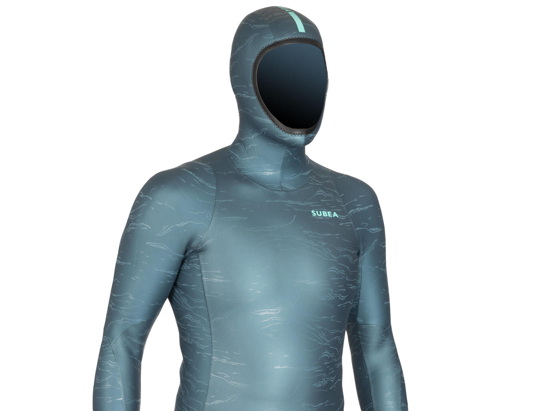 VESTE DE COMBINAISON D'APNÉE FREEDIVING NÉOPRÈNE 3MM FRD900 GRIS PRINT