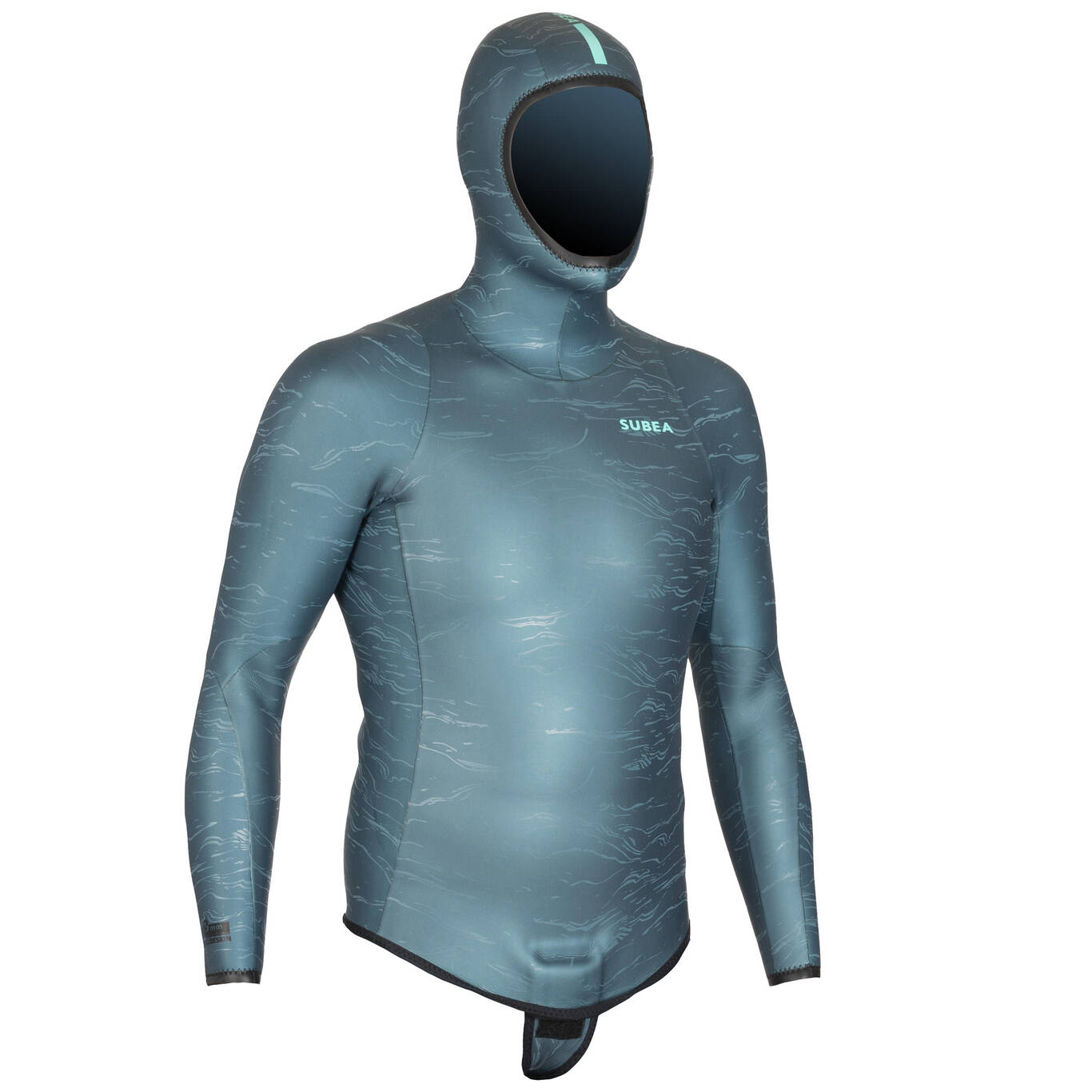 Neoprene freediving wetsuit jacket FRD900 3 mm - grey print