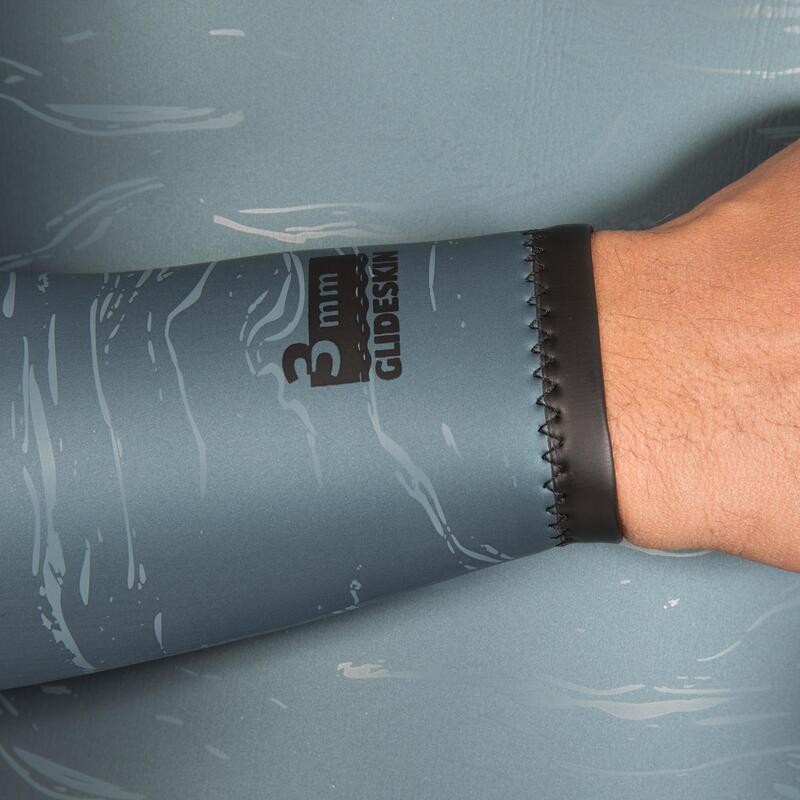 Veste de combinaison d'Apnée Freediving néoprène 3mm FRD900 gris print