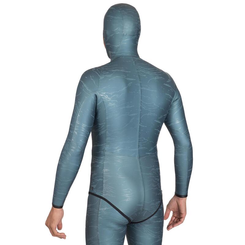 Veste de combinaison d'Apnée Freediving néoprène 3mm FRD900 gris print