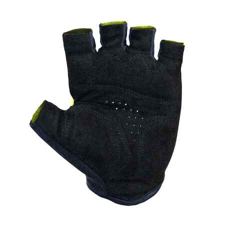 Guantes ciclismo carretera cortos verano Triban Roadr 500 amarillo