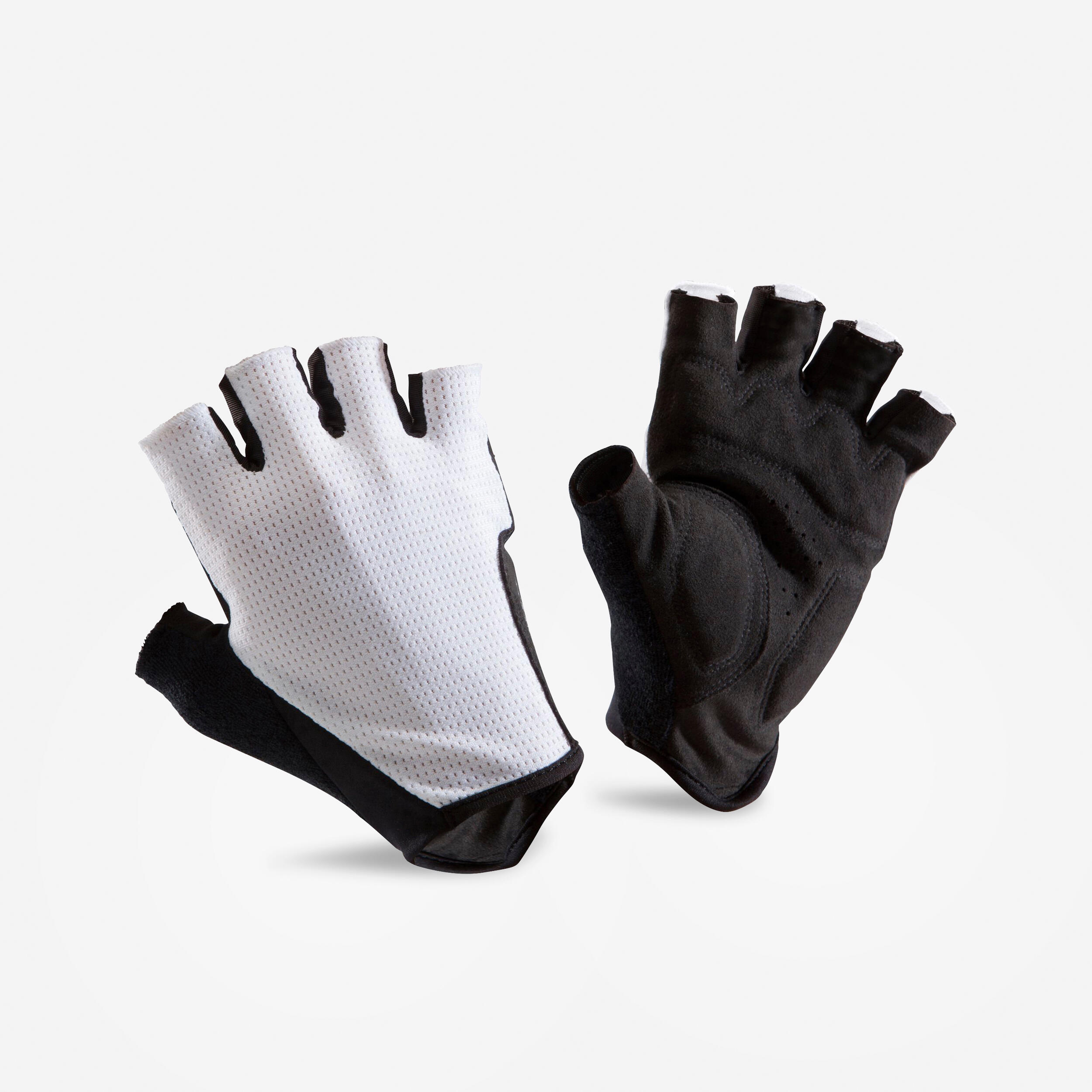 VAN RYSEL Road Cycling Gloves 500 - White