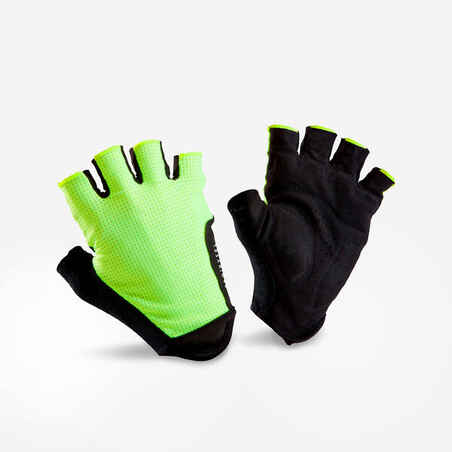 500 Fingerless Road Cycling Gloves - Neon Yellow
