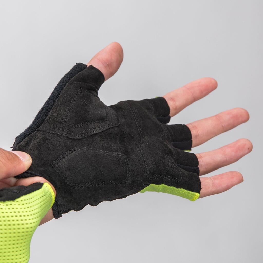 500 Fingerless Road Cycling Gloves - Neon Yellow