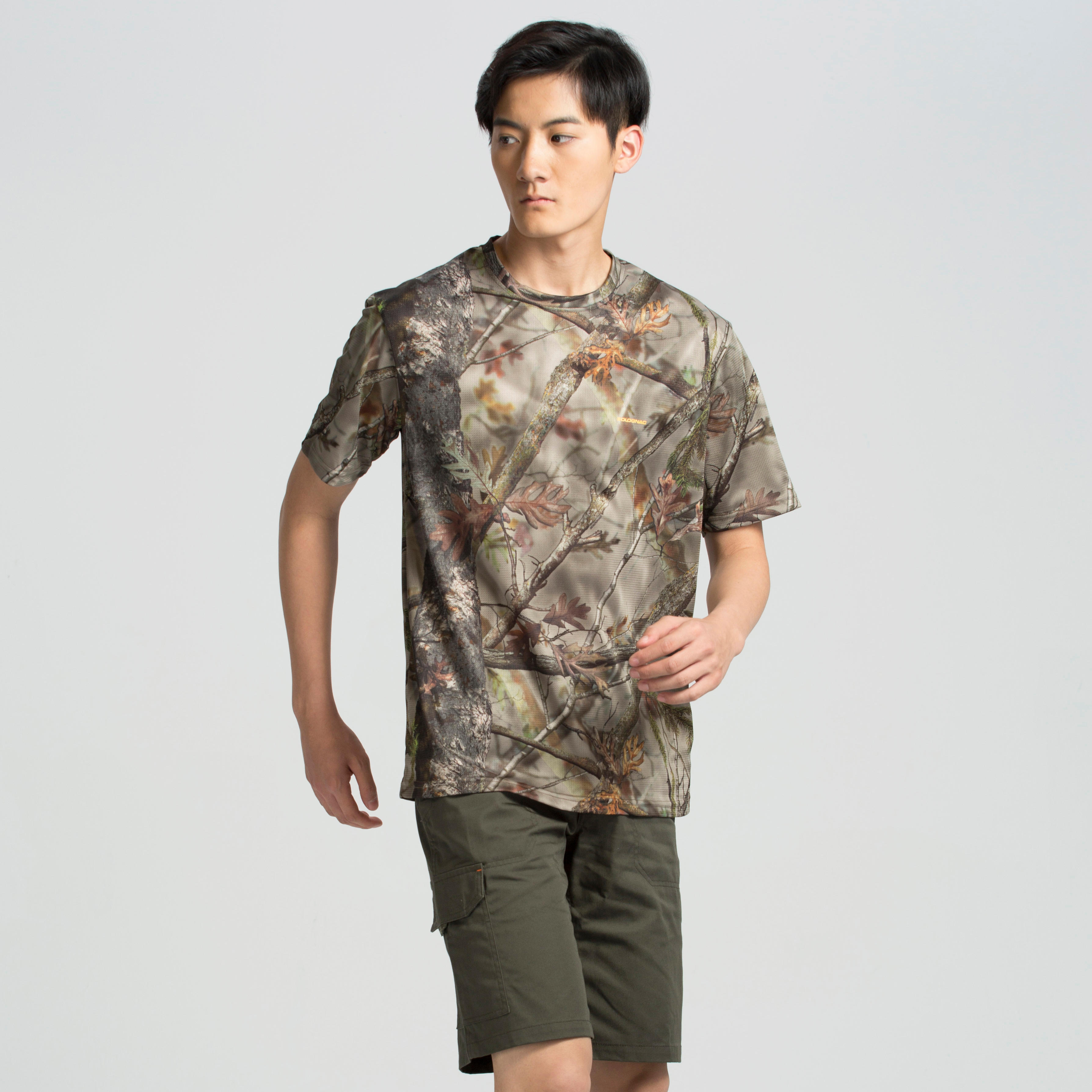 Camiseta Manga Corta Hombre Caza Solognac 100 Camuflaje Bosque Transpirable  SOLOGNAC | Decathlon