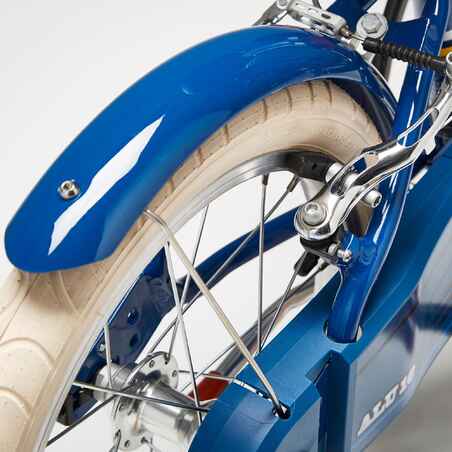 Kids' 16-inch, chain guard, easy-braking bike, blue