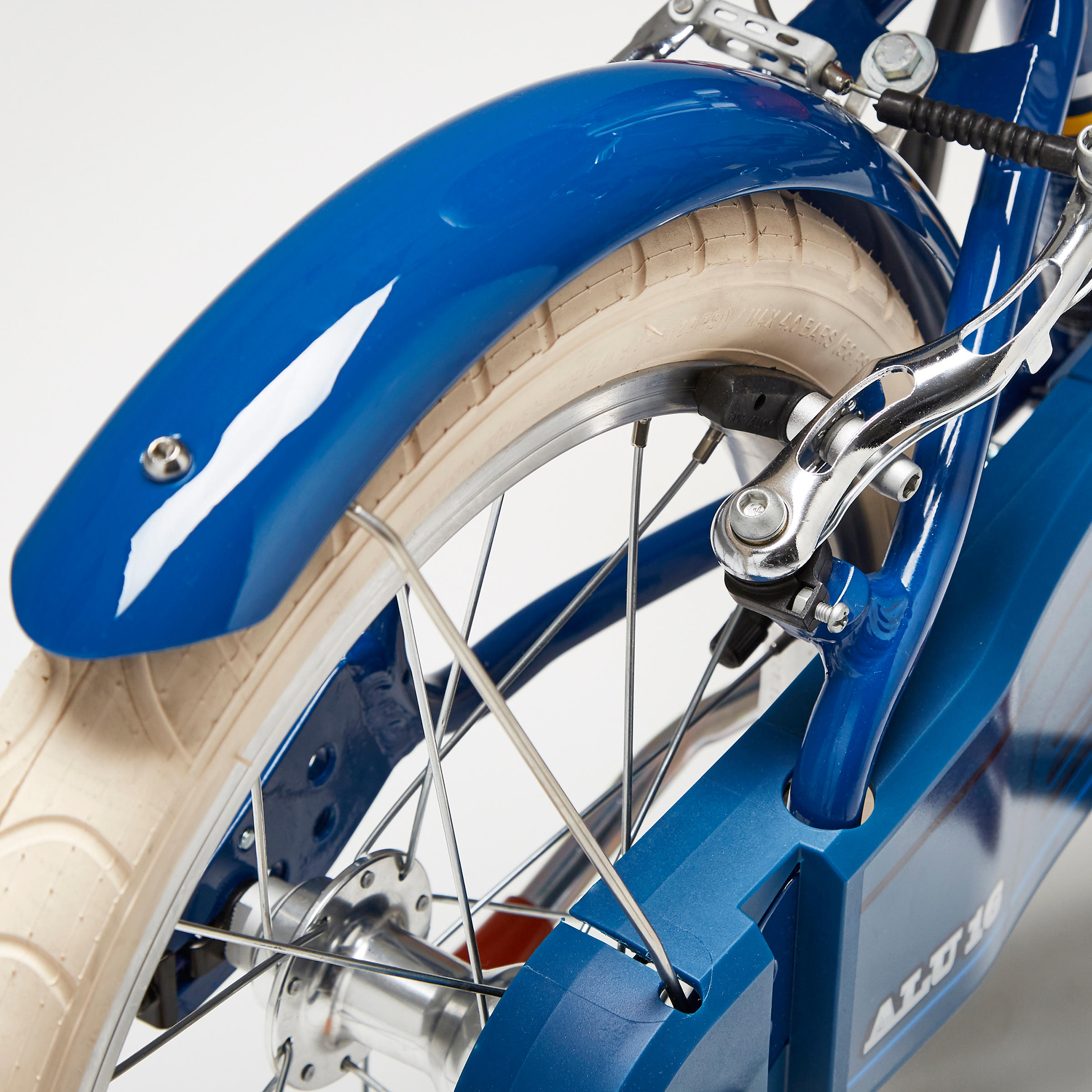 Kids' 16-inch, chain guard, easy-braking bike, blue 7/10