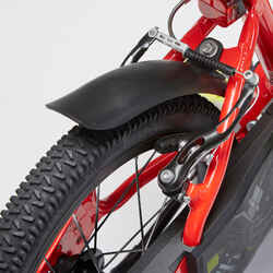 Kids' 16-inch, chain guard, easy-braking bike, red