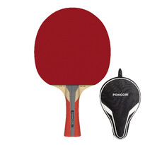 Ракетка для настольного тенниса с чехлом черно-красная TTR130 SPIN Pongori